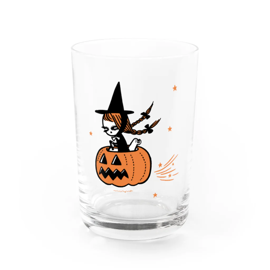 Mizna WadaのThe Pumpkin Riding Witch Water Glass :front