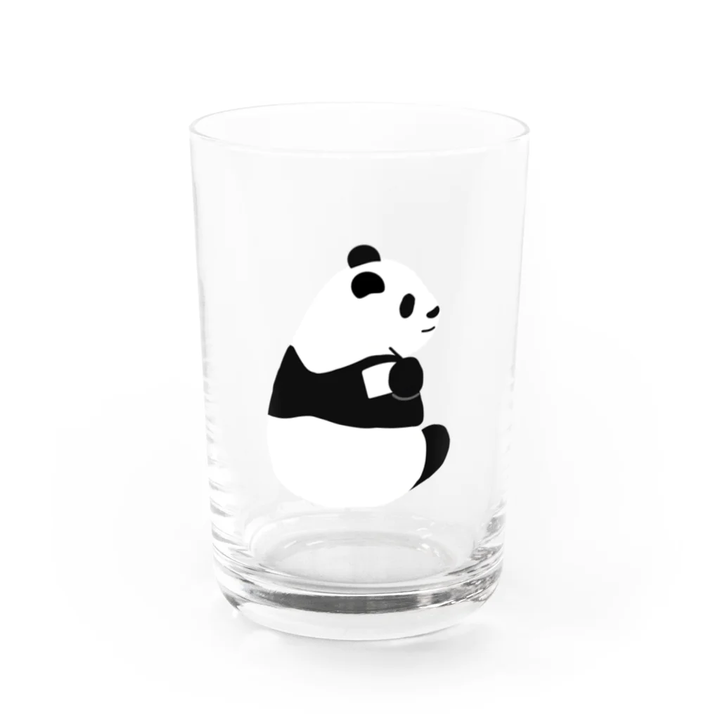 パンダむんの湿布貼る Water Glass :front