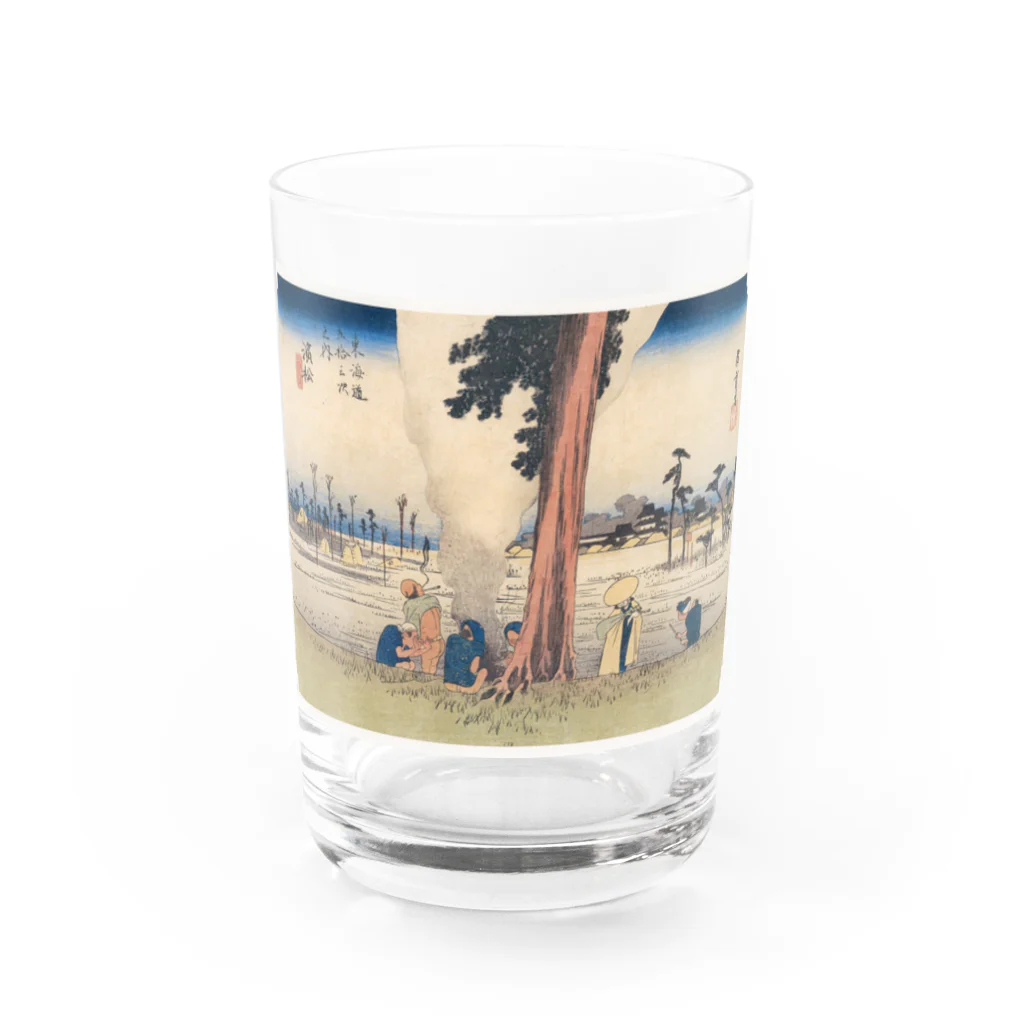 寿めでたや(ukiyoe)の広重_東海道五拾三次　濱松 冬枯ノ図 Water Glass :front