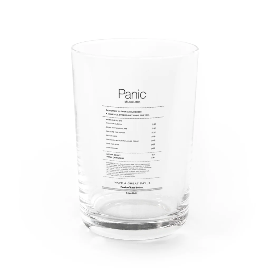 Panic of Love LetterのPanic receipt glass グラス前面