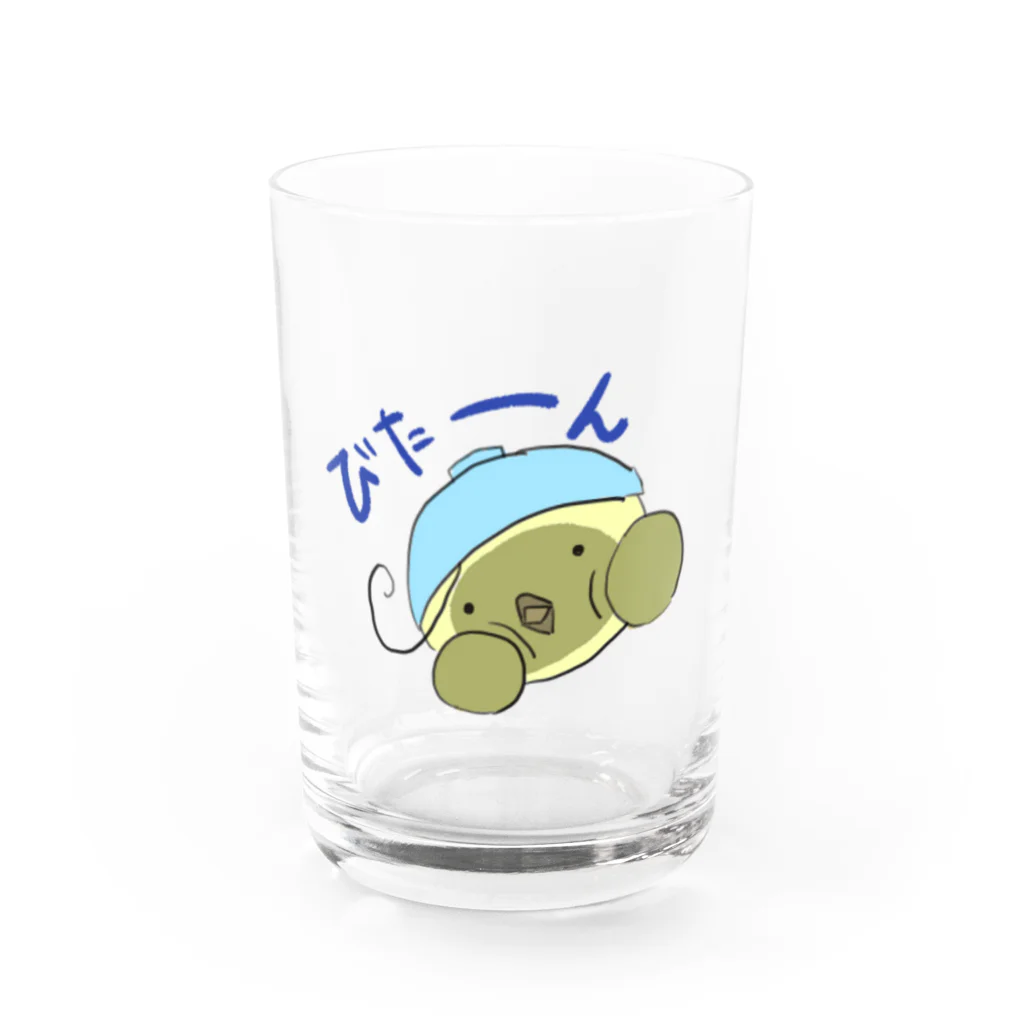 月見うどんのからしちゃん・びたーん Water Glass :front