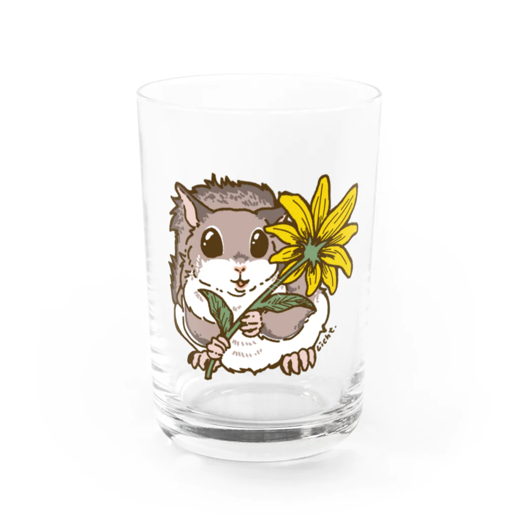 Lichtmuhleの一輪のお花とアメリカモモンガ Water Glass :front