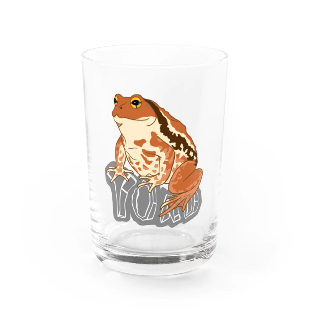 LalaHangeulのTOAD (ヒキガエル) 英字バージョン Water Glass :front