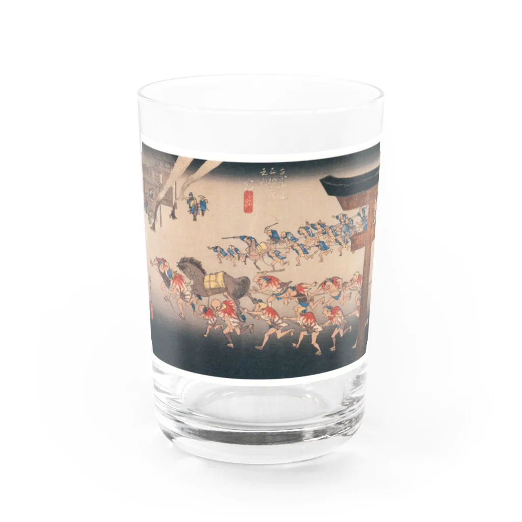 寿めでたや(ukiyoe)の広重_東海道五拾三次 宮 熱田神 Water Glass :front