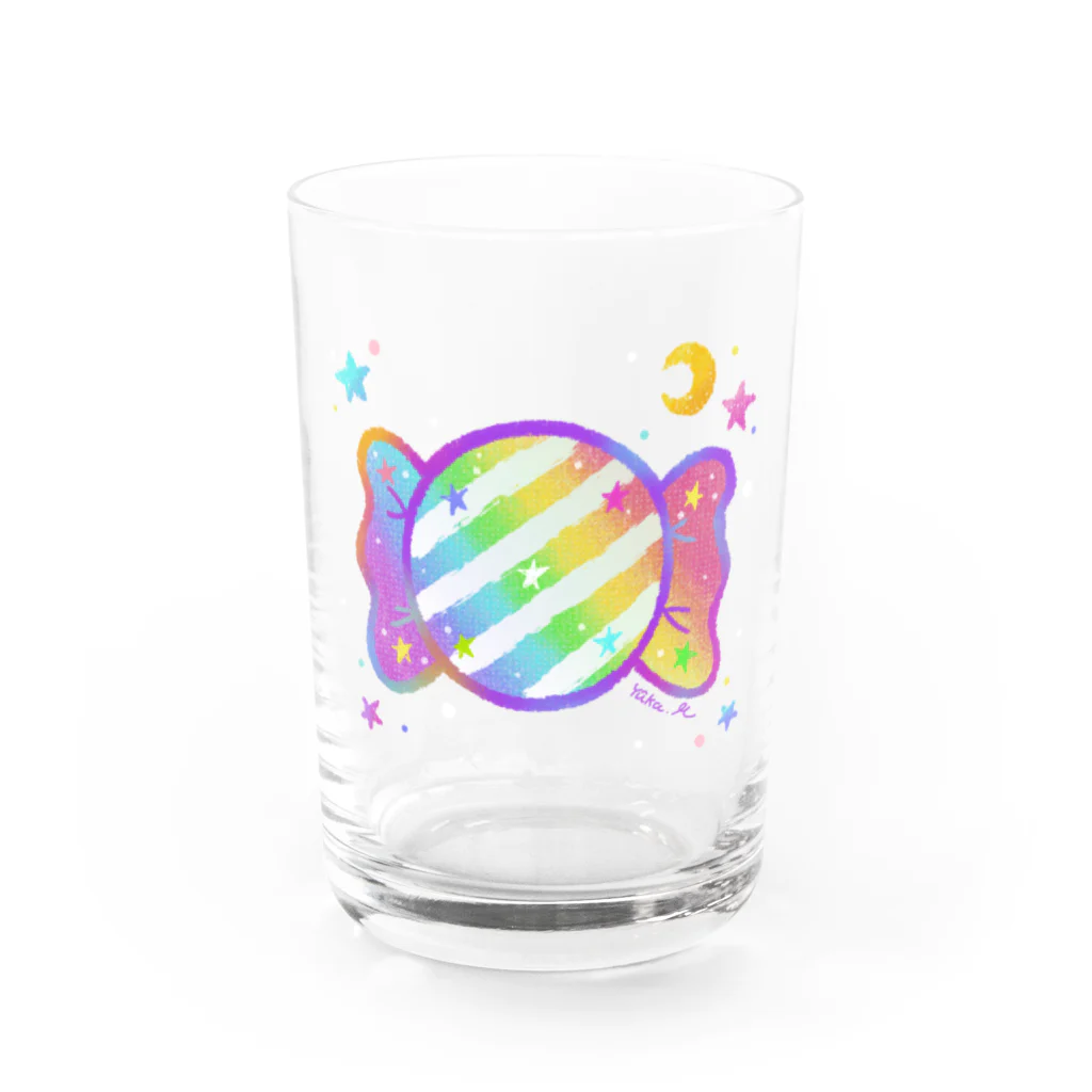 前田悠花｜イラストレーターの★虹色キャンディ★ Water Glass :front