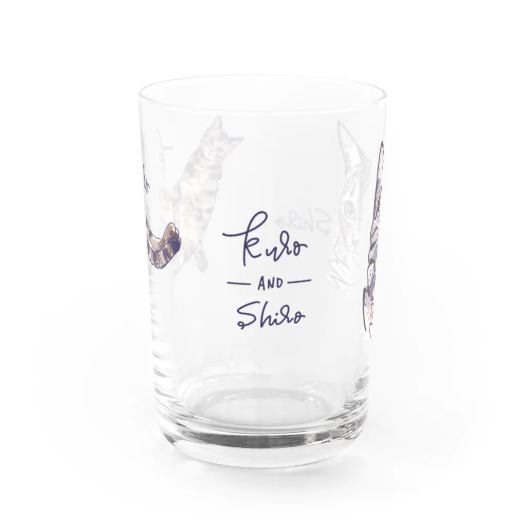 N-huluの表シロちゃん裏クロちゃん Water Glass :front