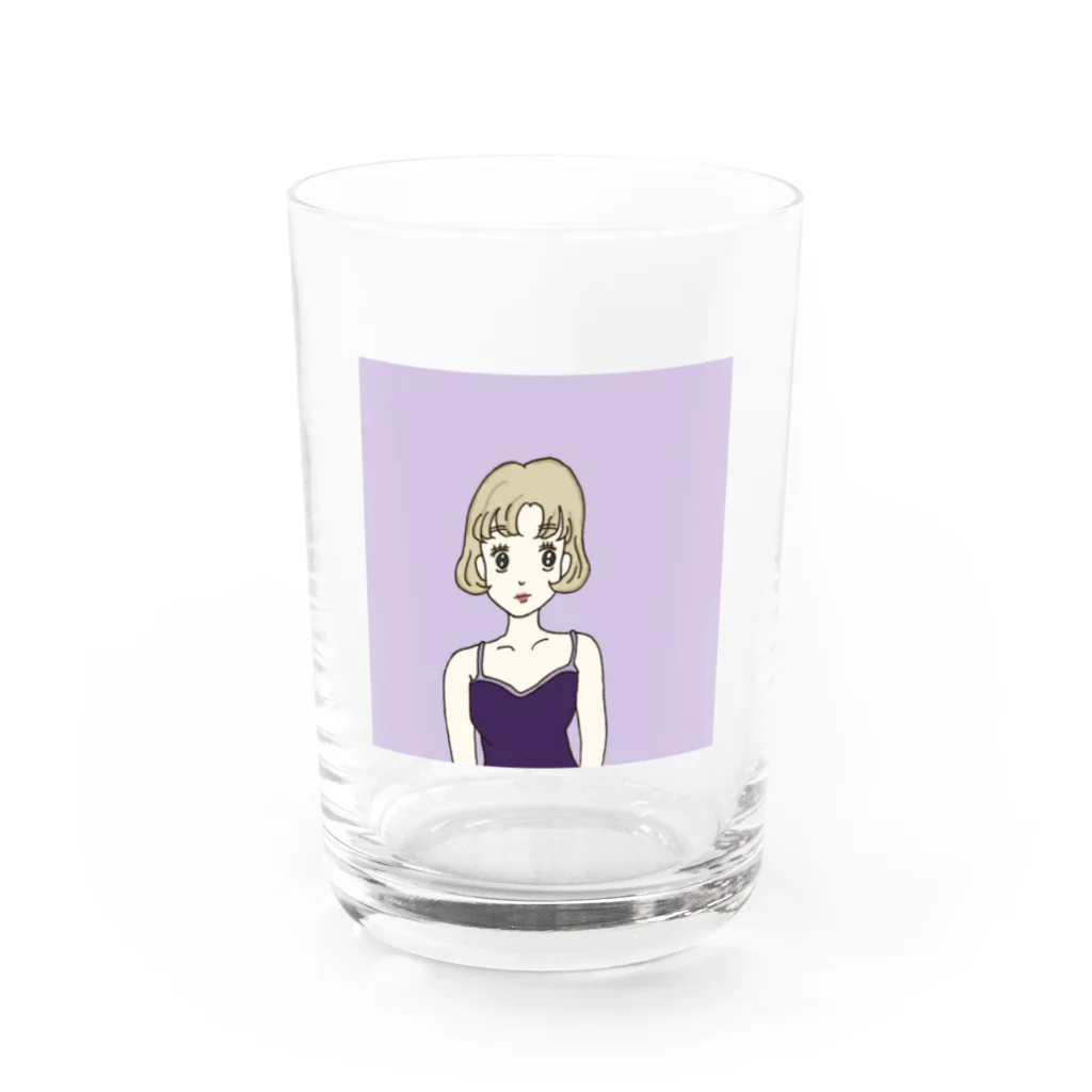 Hinanochin.shopのMs. Blonde Short Hair Water Glass :front