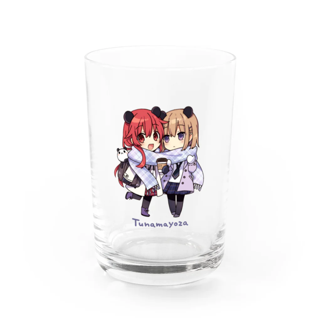 つなまよざのマフラーしゃけこ＆こむぎ Water Glass :front