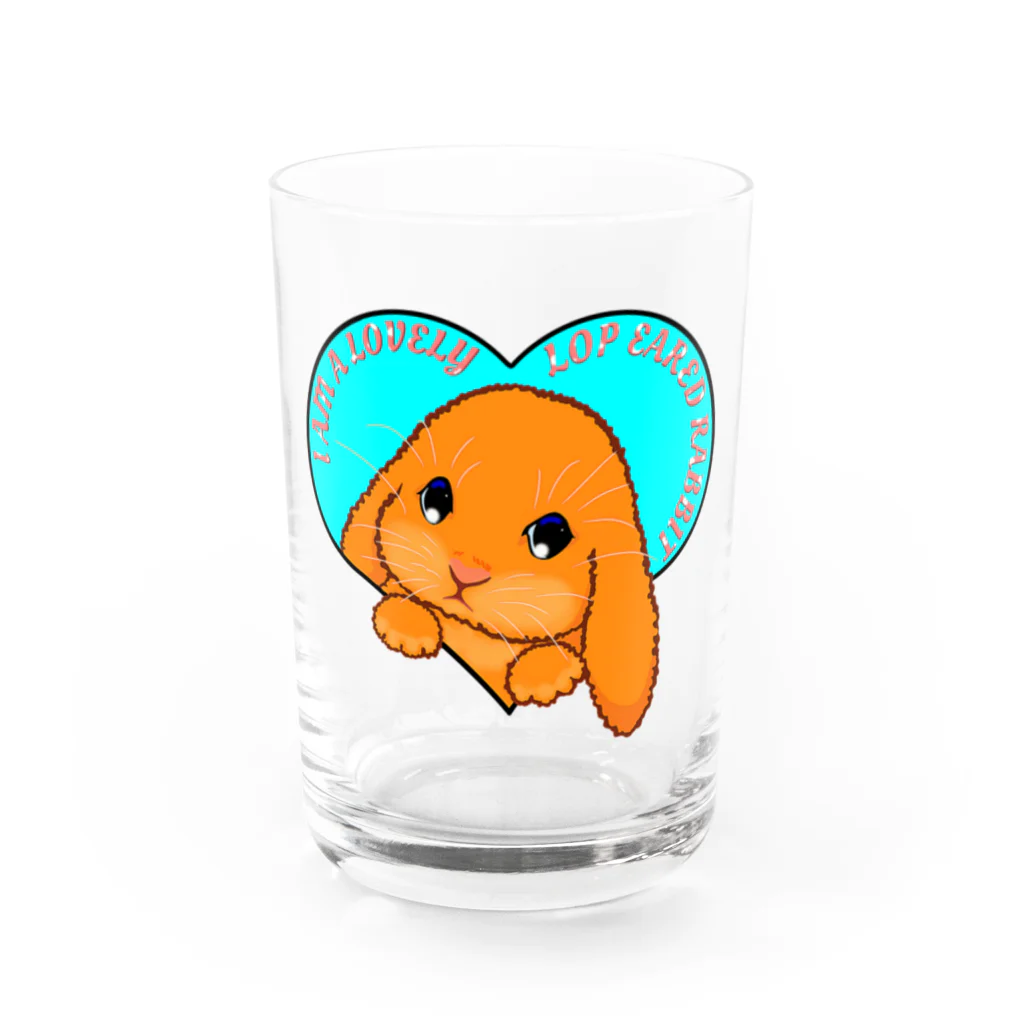 LalaHangeulのLop eared rabbit(ロップイヤーラビット) 英語バージョン Water Glass :front