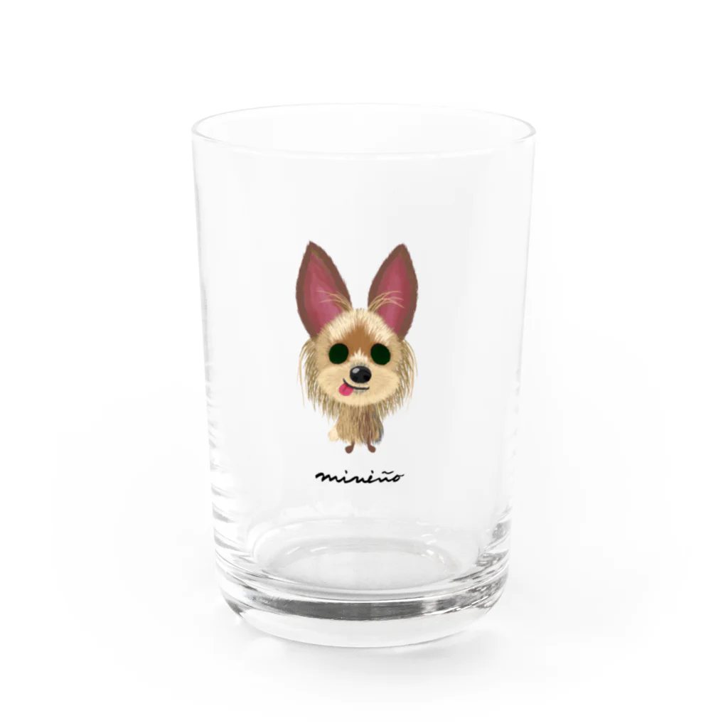 miniño（ミニーニョ）のヨークシャーテリア Water Glass :front