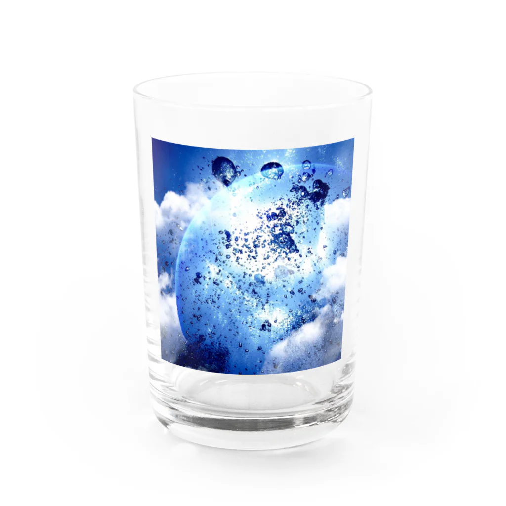 yuucanvasの宇宙アート･水の惑星 Water Glass :front