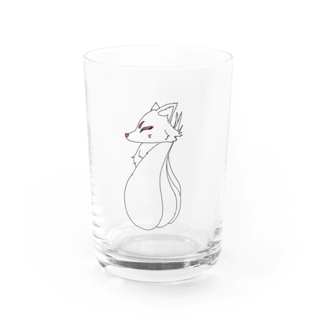 海の底際店の天狐(左向き) Water Glass :front