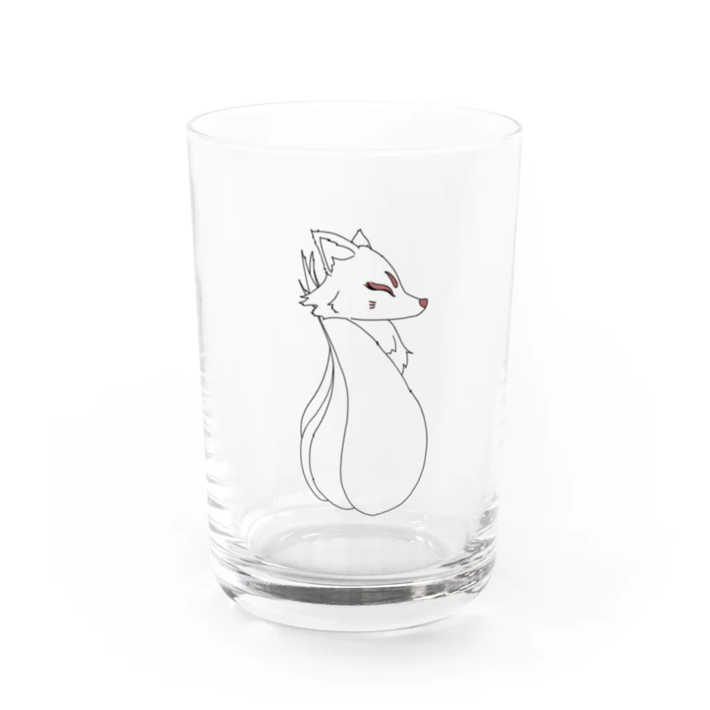 海の底際店の天狐(右向き) Water Glass :front