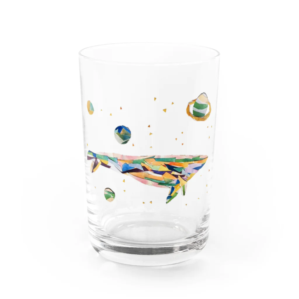 【全盲の絵描き】オバケのタムタムの【全盲の絵描き】colorful whale 背景なし Water Glass :front