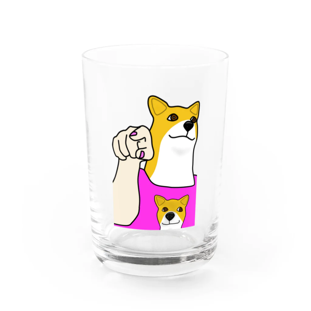 メガピンのBossyポチ Water Glass :front