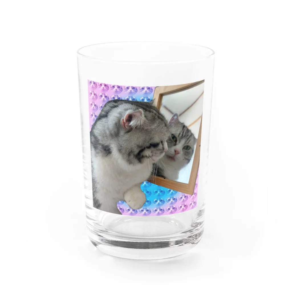 ぽいぽいまるまるのナルシストまる Water Glass :front