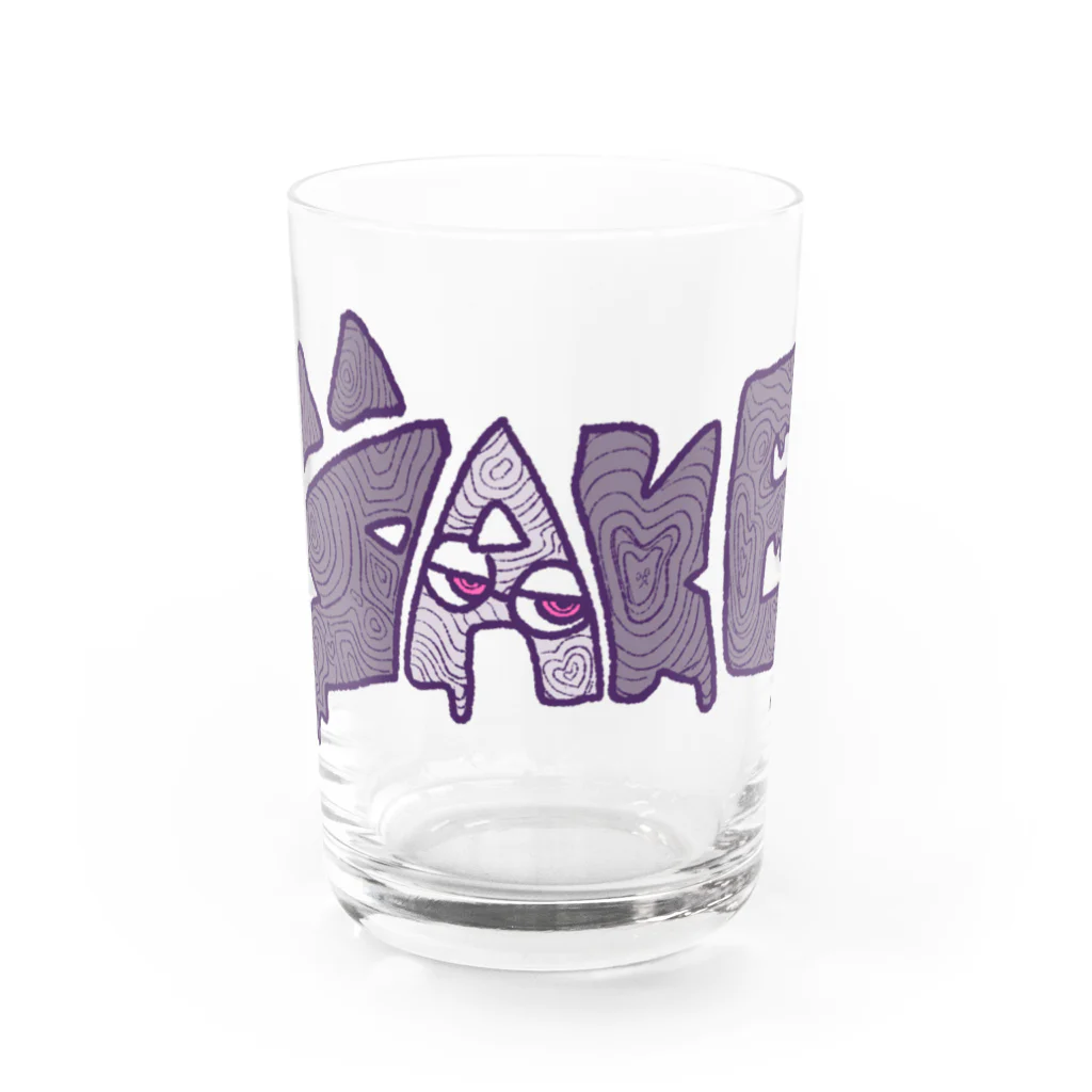 酒丸酔子🐱🍺の禍々SAKEロゴ Water Glass :front