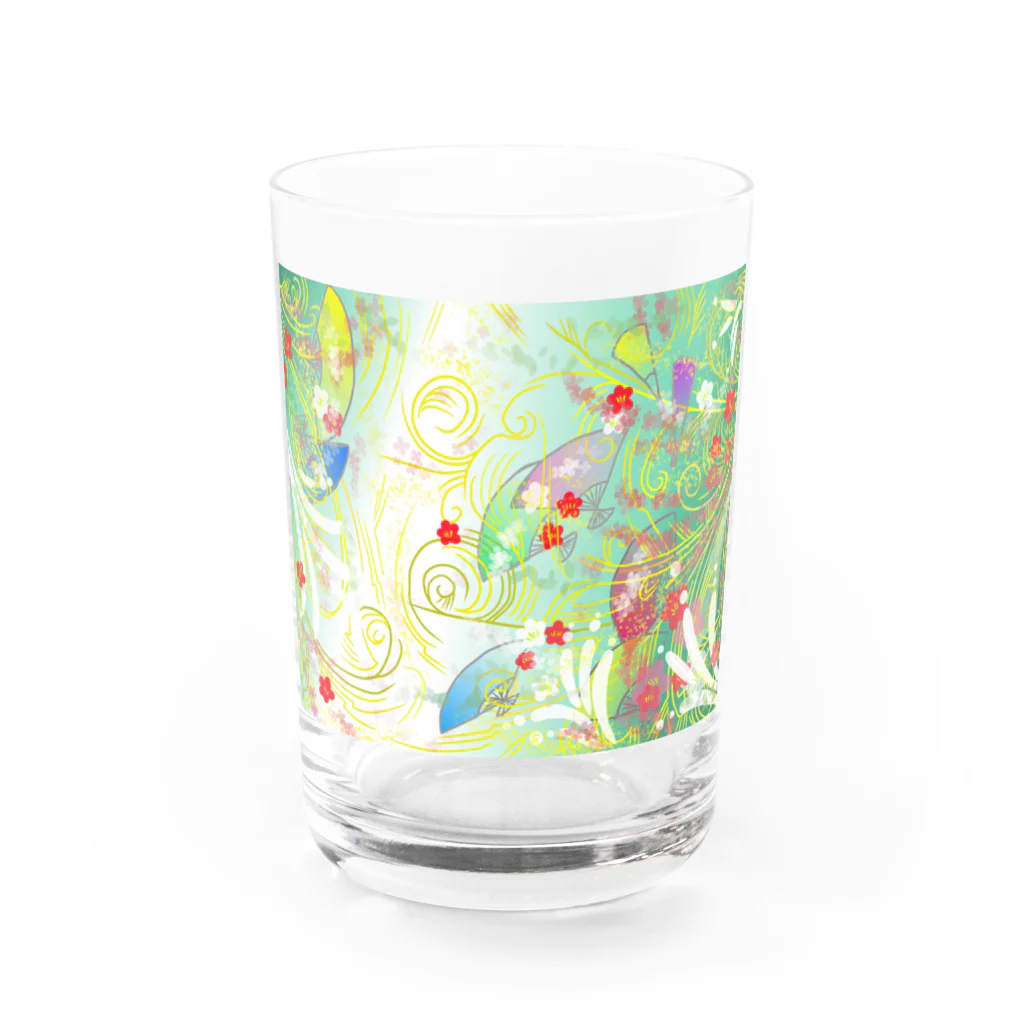 広ノ坂　瀬央の絢爛扇子模様 Water Glass :front