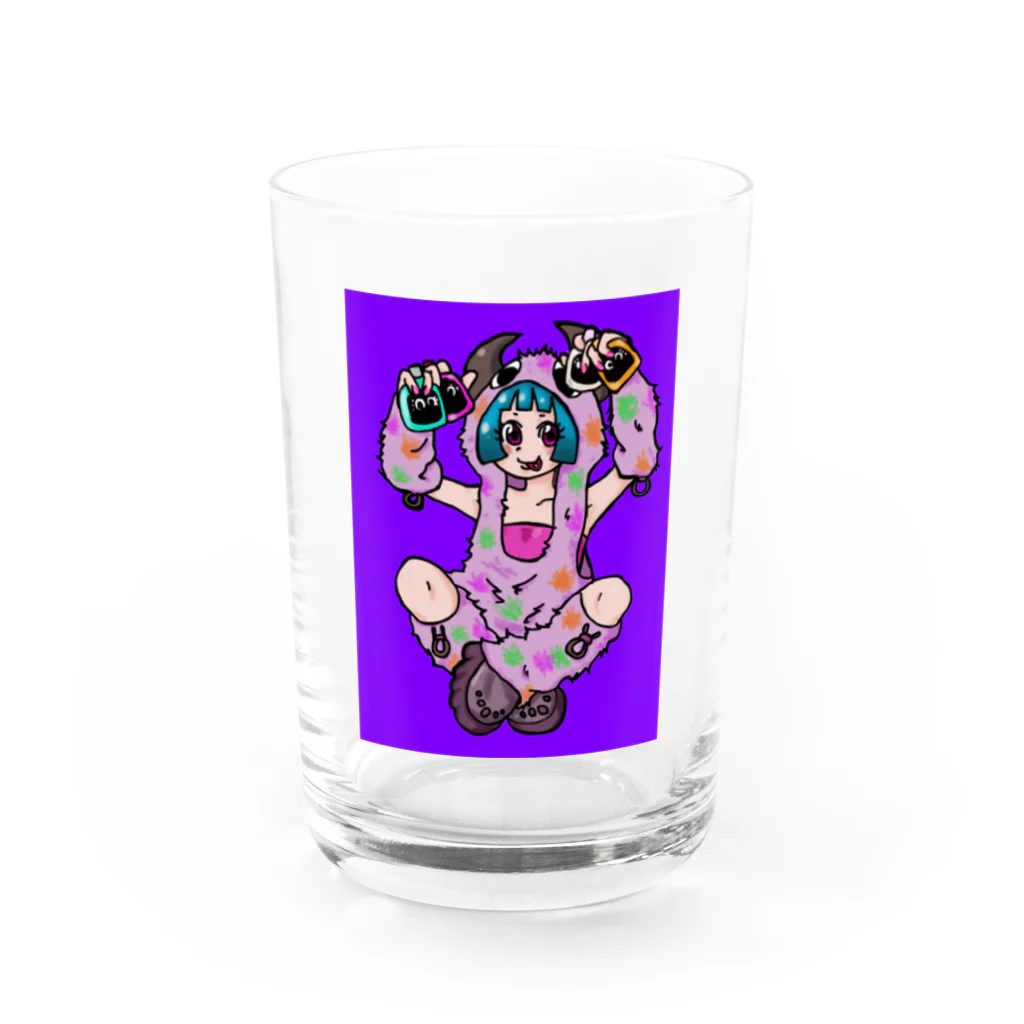 あやしいおばさん くろまめさんの○ュアアルコール（クラ○ナー）パープル Water Glass :front