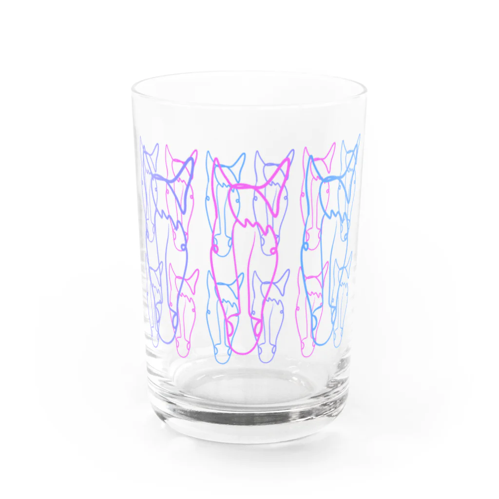 おはる屋さんのカラフルな馬さん Water Glass :front