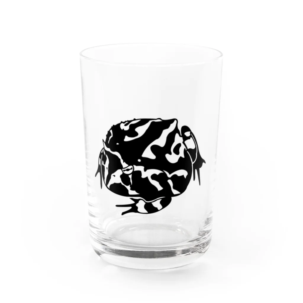 まめ★ARTのアマゾンツノガエル君 Water Glass :front