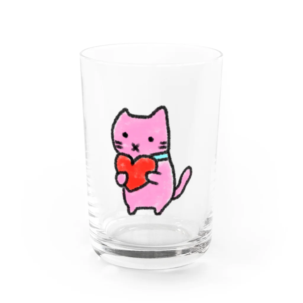 neko_no_kuniの❤️を育むにゃん Water Glass :front