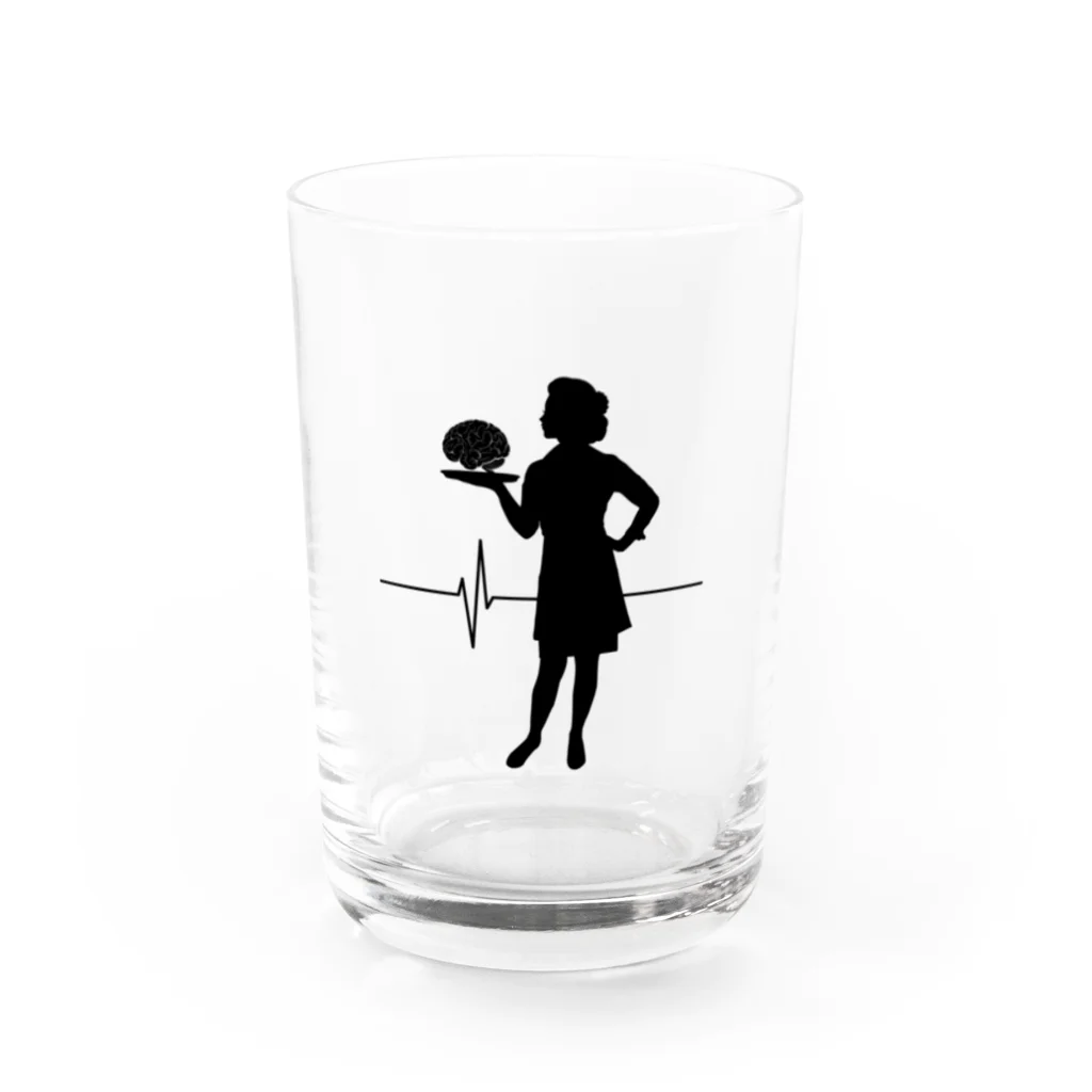 insparation｡   --- ｲﾝｽﾋﾟﾚｰｼｮﾝ｡の馬鹿は死んでも治らない(黒) Water Glass :front