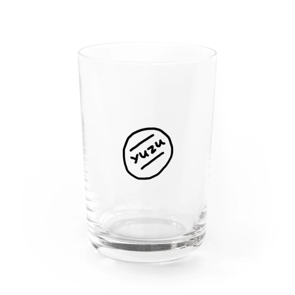 yuzuのyuzu 手書きロゴグラス  Water Glass :front