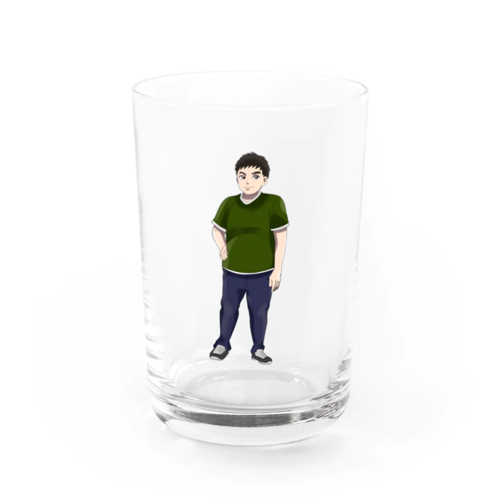 🐼ひきこまれパンダ🐼の普段着のひきこまれパンダ マスクなしver Water Glass :front