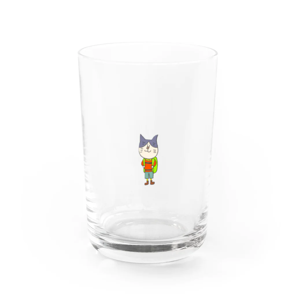 Rieの猫ちゃんお仕事シリーズ☆登山家日本猫さん Water Glass :front