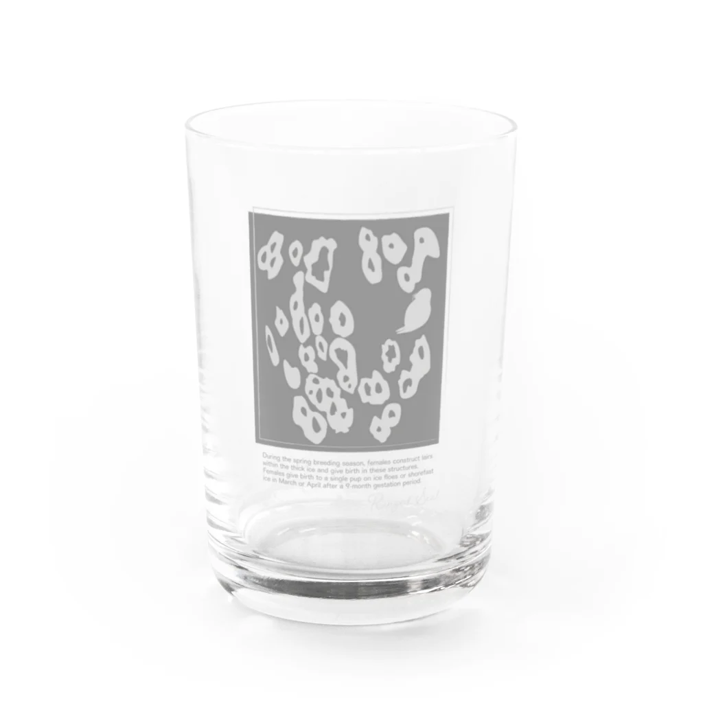 chiho_seal_shopのワモン アザラシ 柄 グレー Ringed seal pattern gray Water Glass :front