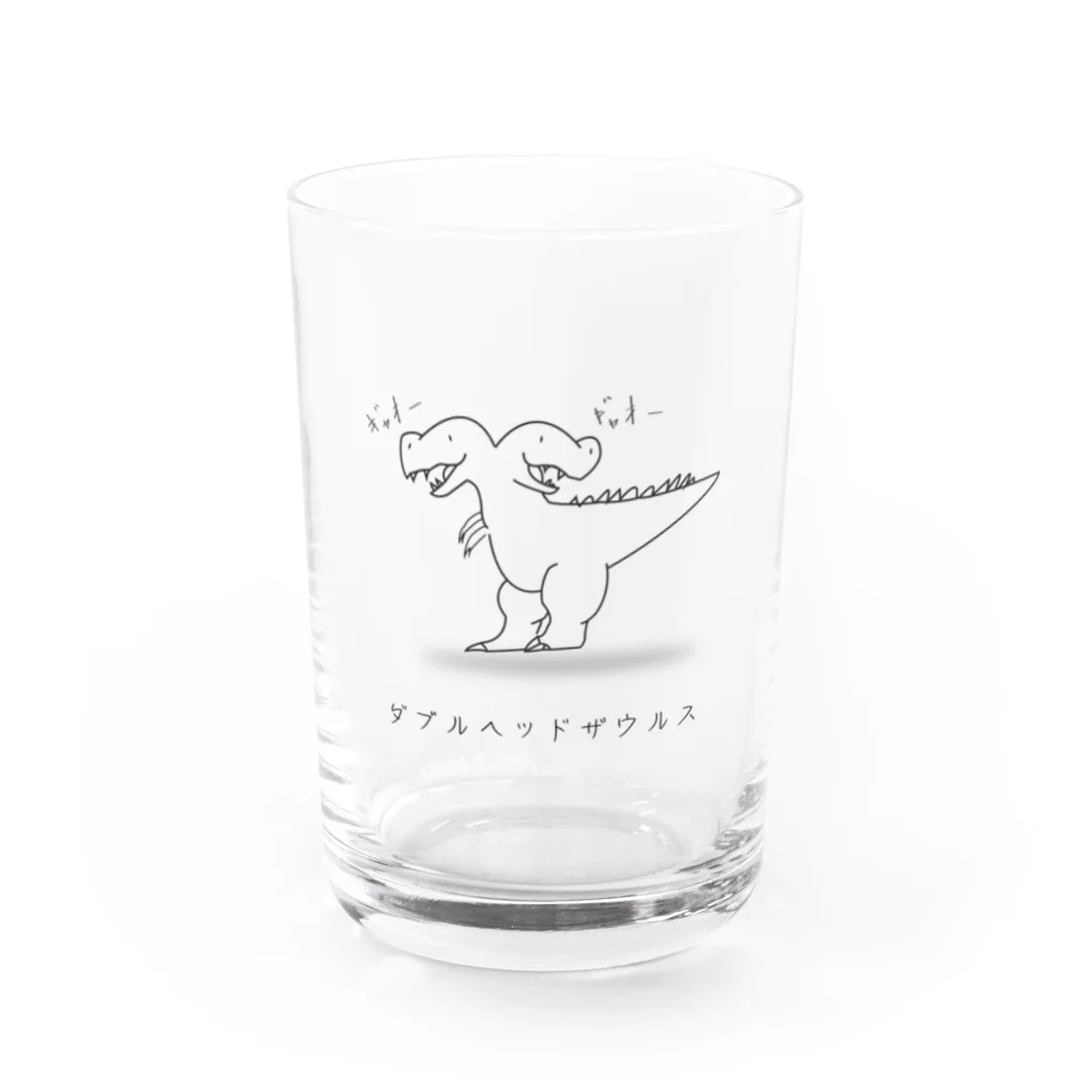 Osyaberidebuのダブルヘッドザウルス~太古のオタケビ~ Water Glass :front