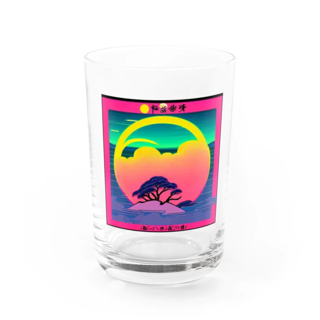 MedicalKUNの虹に沈む月、夕暮れの気持ち。 Water Glass :front