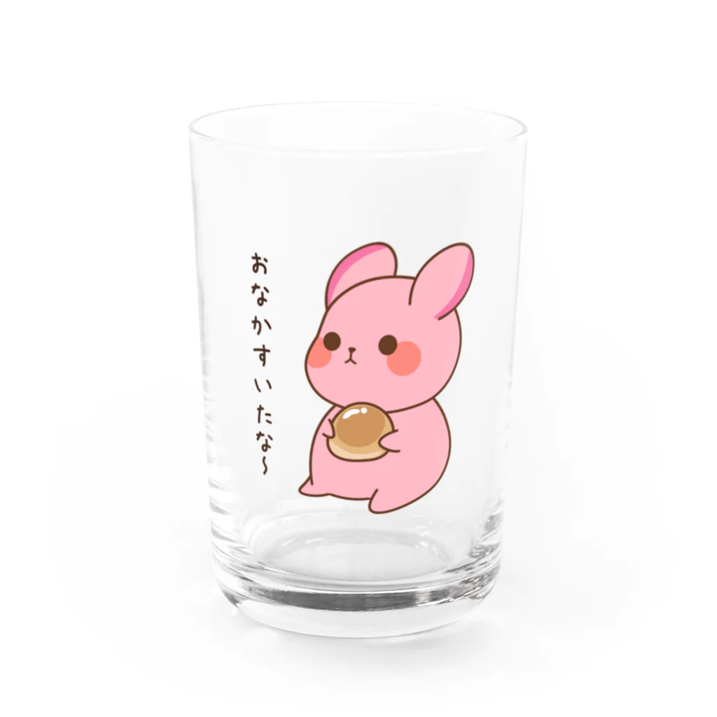 ゆめうさぎShopの腹ペコいちごちゃん Water Glass :front