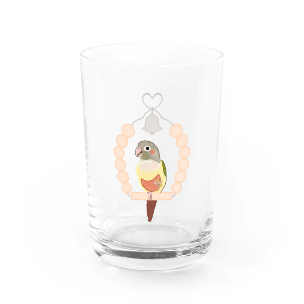 MACOのブランコに乗るウロコインコ Water Glass :front