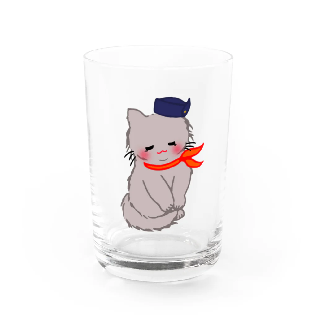 momo-nonoのもちもちほっぺのねこ Water Glass :front