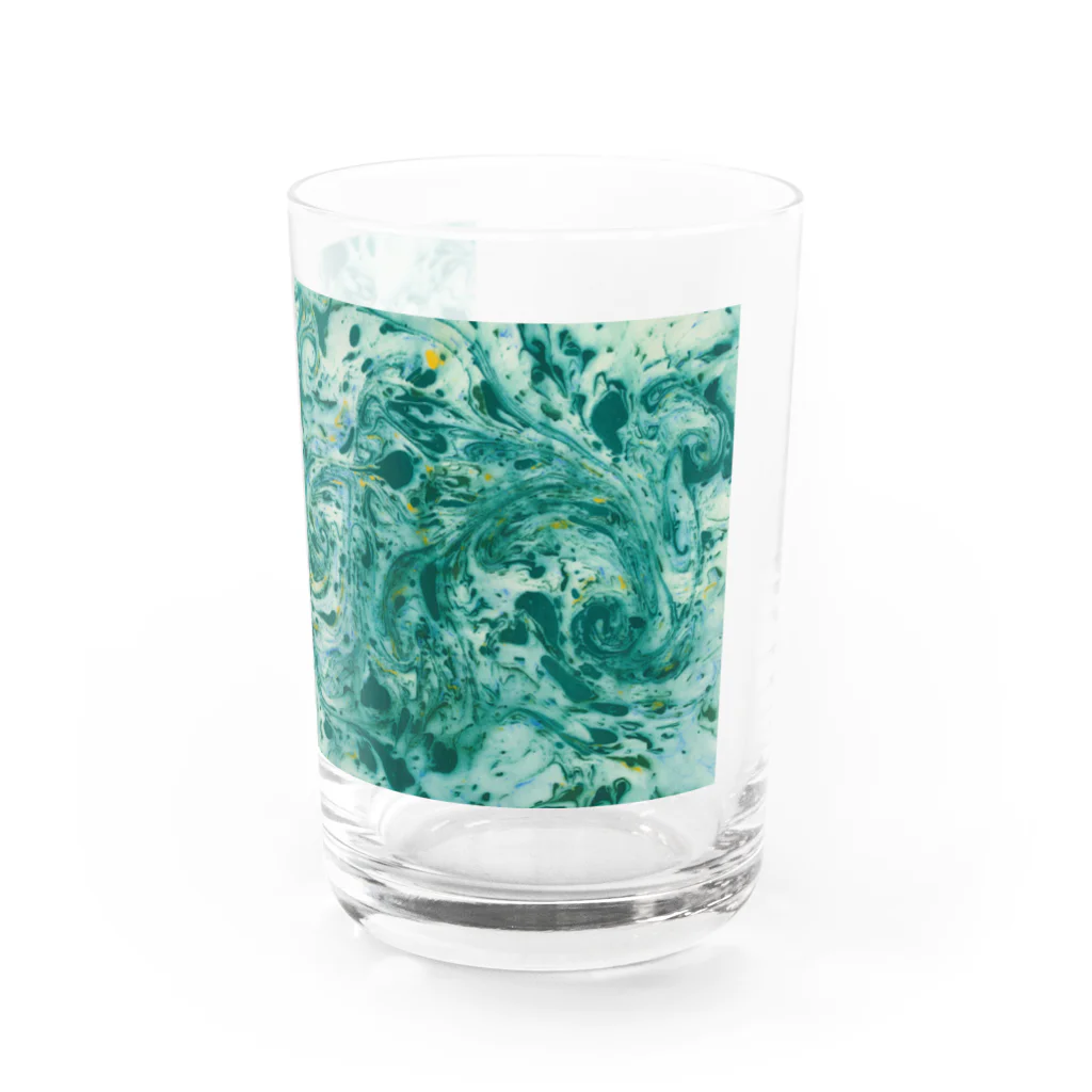 guruguのEbru Green Water Glass :front