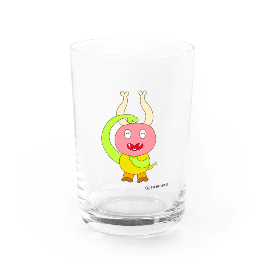 ヒラエイの笑顔の珍獣ハーピーくん Water Glass :front