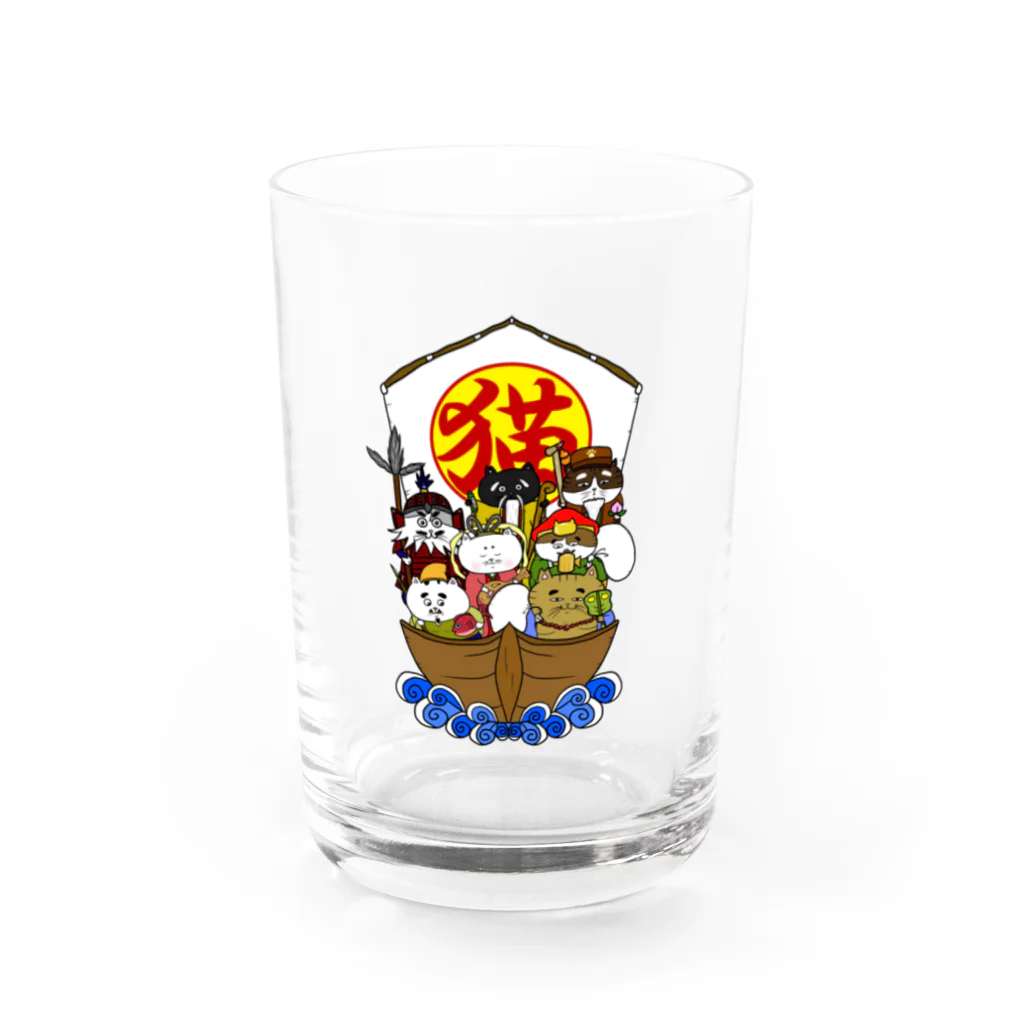 にゃんまるけのにゃん福神 Water Glass :front