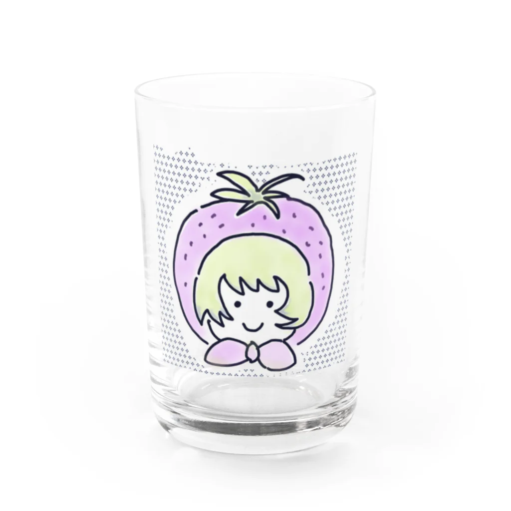 🇯🇵Ichigoichie 苺いち絵のコラボ商品　苺いち絵的マミちゃんイチゴgirl Water Glass :front