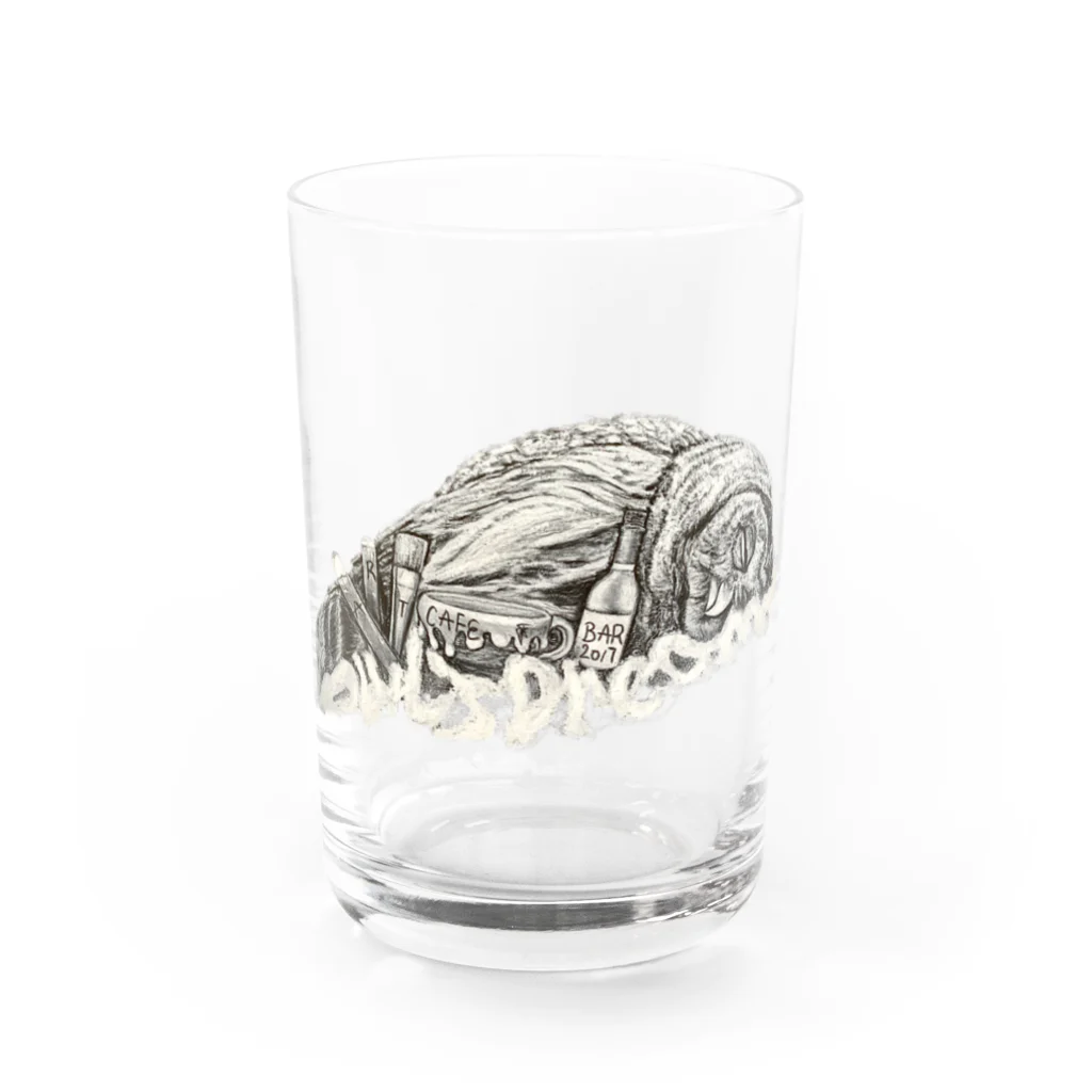 Owl's Dream　アウルズドリームのdreaming owl Water Glass :front