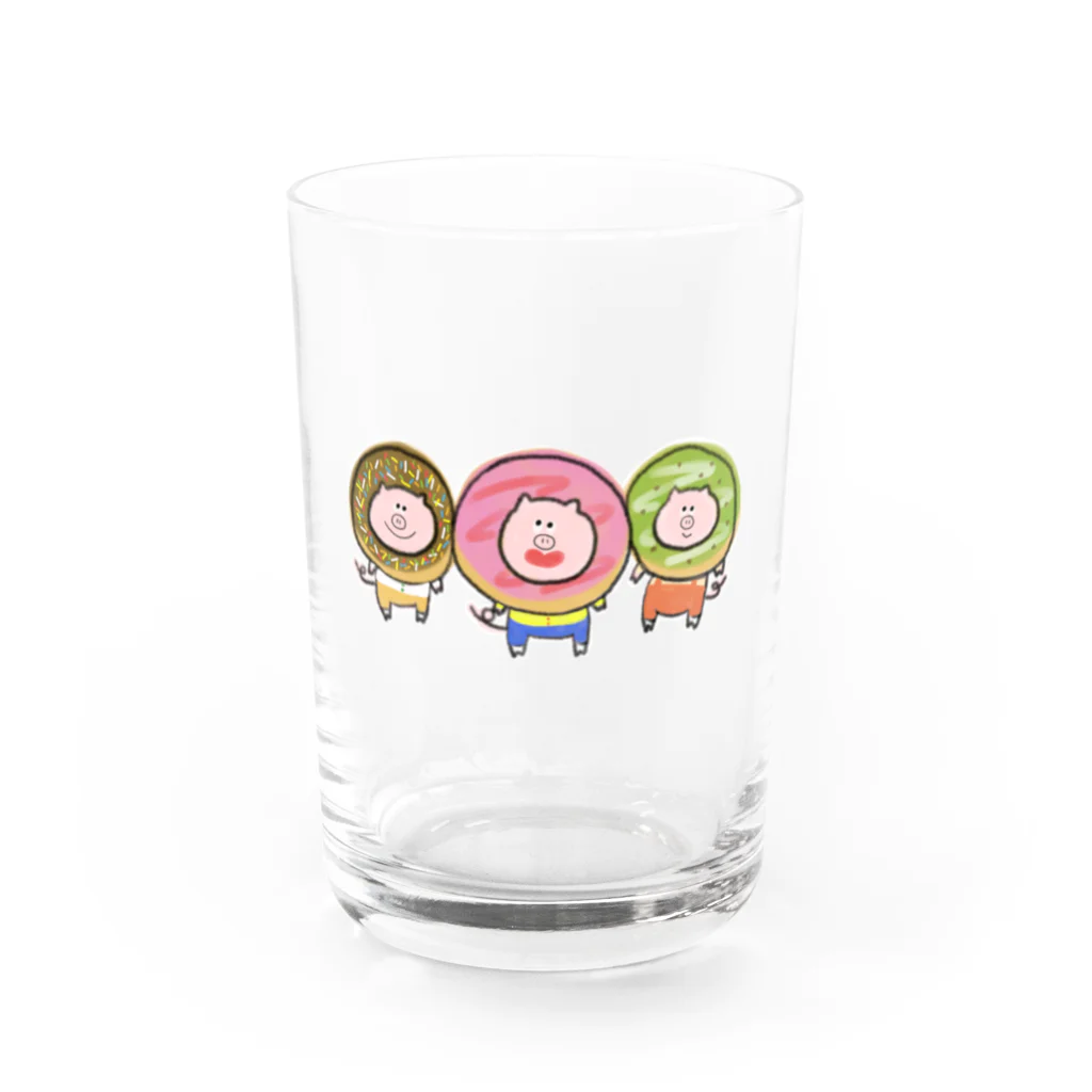 ココロ企画のこぶたとドーナツ Water Glass :front