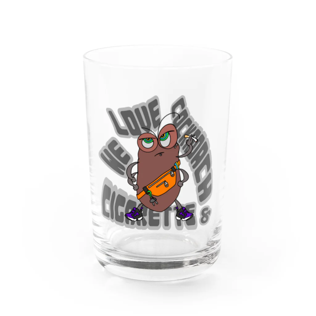 くるみちゃんのゴキブリやさんのWE LOVE C&C Water Glass :front