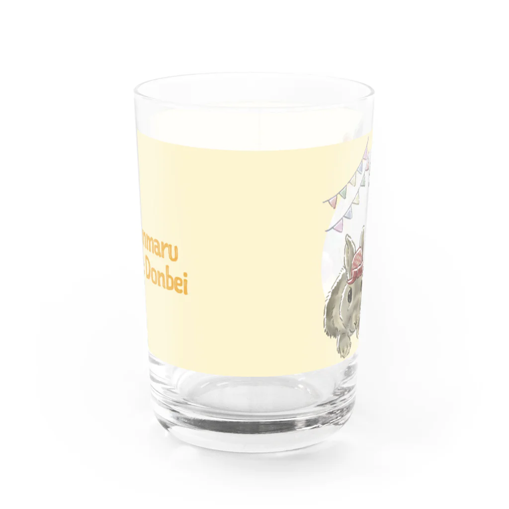 卯月まめのもふもふイラスト屋さんの11.Pyonpyonmaru & Donbei Water Glass :front