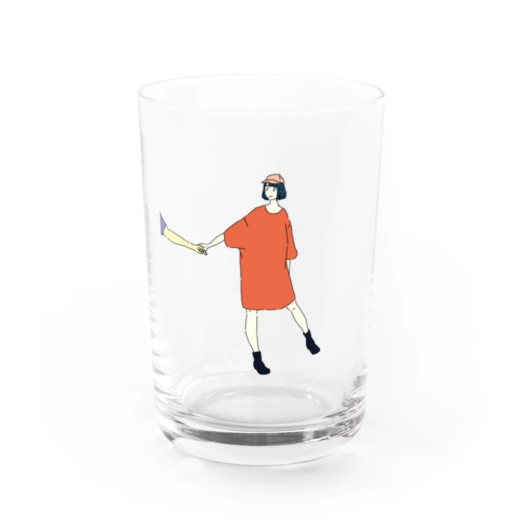 マキノノマの手をひくTシャツワンピ Water Glass :front