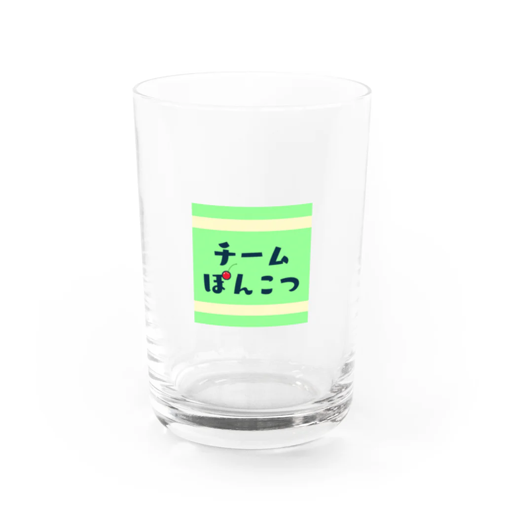 龍田ブロードウェイのチームぽんこつ Water Glass :front