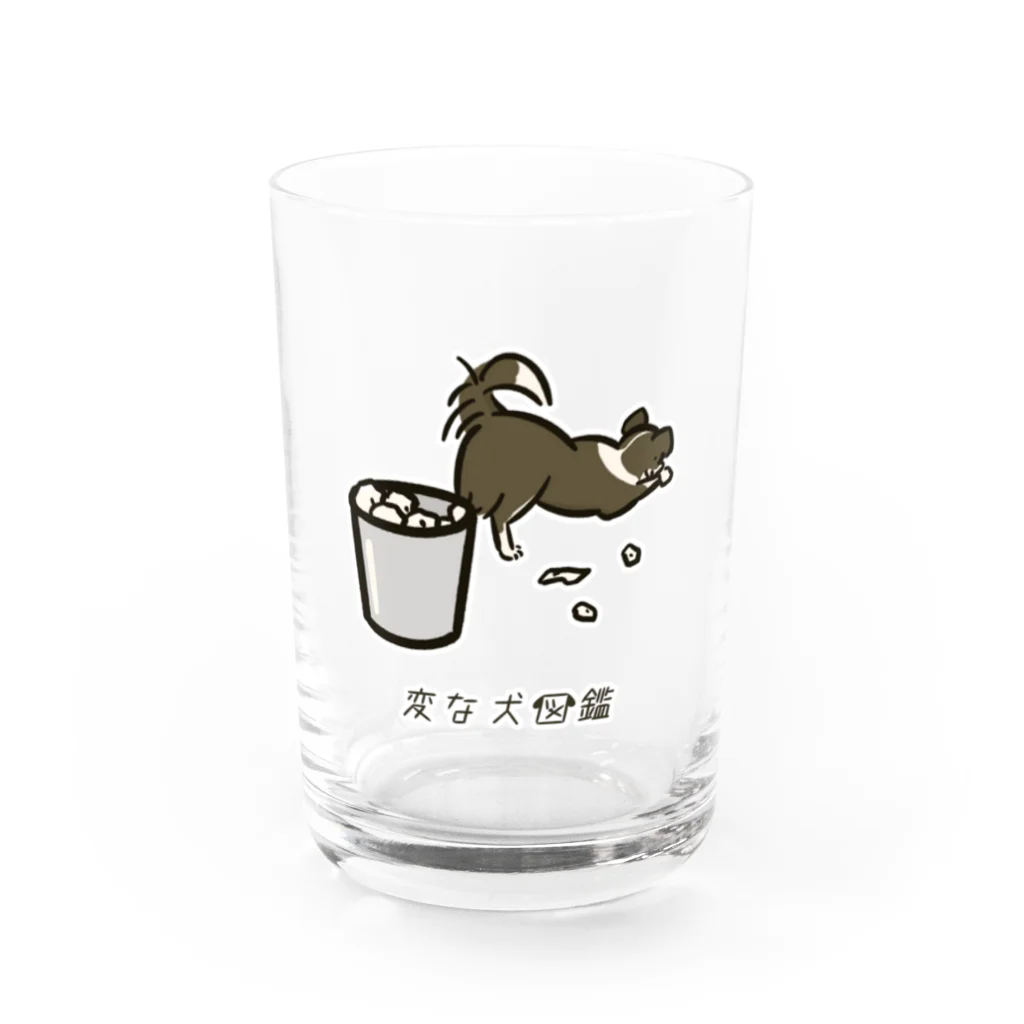 いぬころ｜変な犬図鑑のNo.176 ティッシュチギリーヌ[1] 変な犬図鑑 Water Glass :front