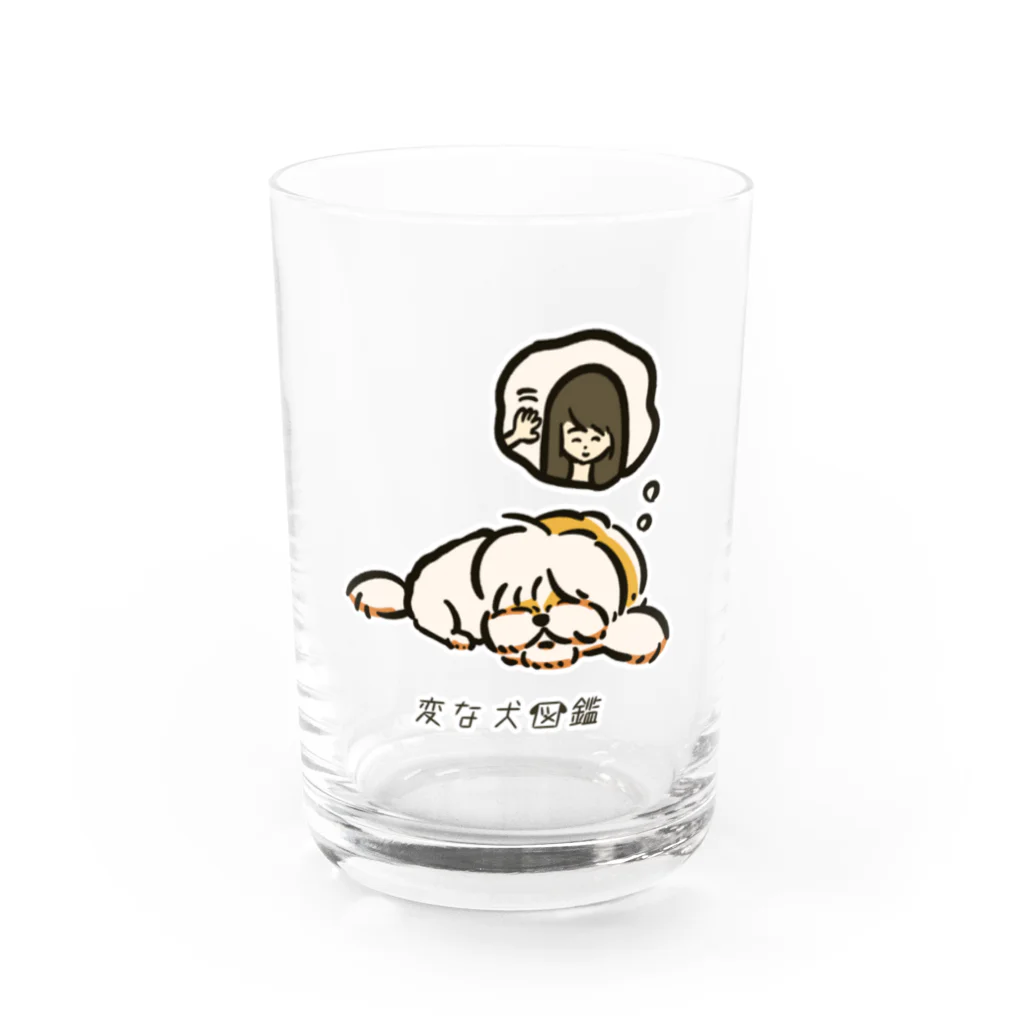 いぬころ｜変な犬図鑑のNo.184 ネゴトイイーヌ[2] 変な犬図鑑 Water Glass :front