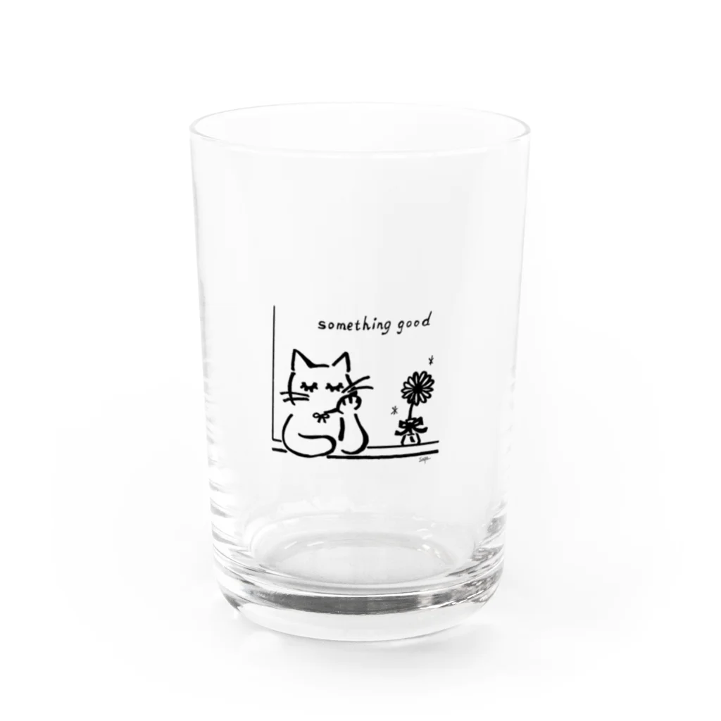 すぺ's shopのまつげを増量した猫 Water Glass :front