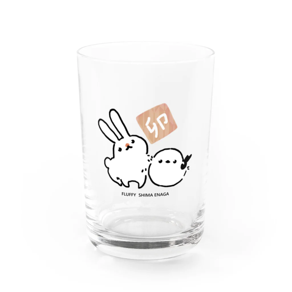 rina_suzuriの【お正月グッズ】もふもふシマエナガとウサギ　コップ Water Glass :front